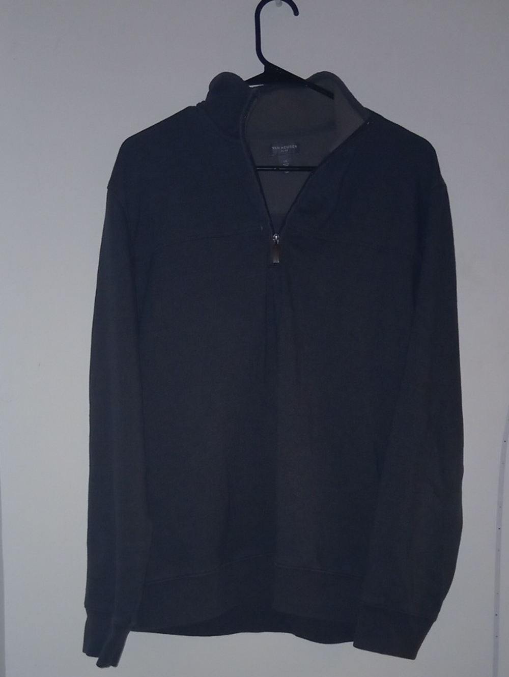 Van Heusen Men's Black/gray Quarter-Zip Sweater